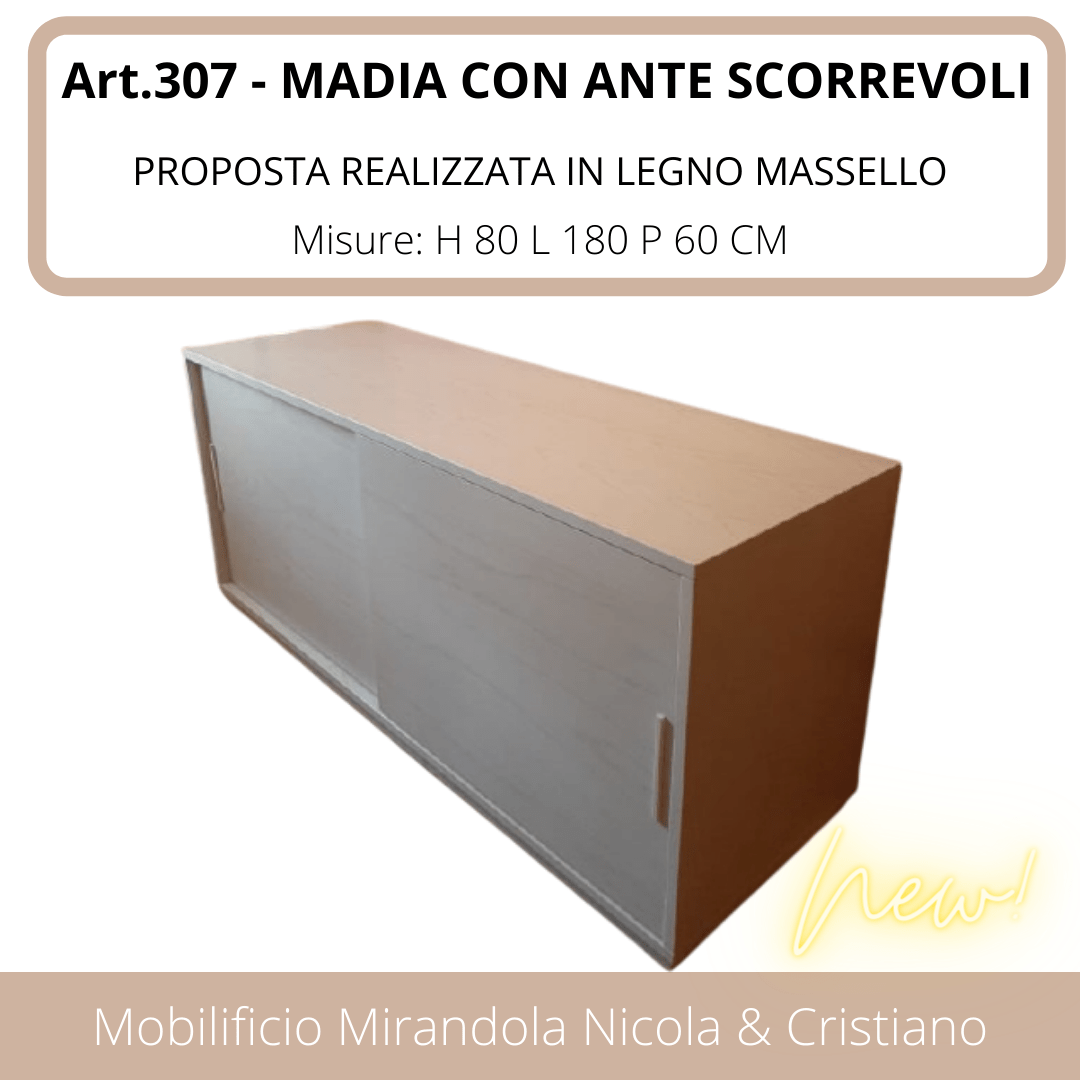Art. 307 - Madia ante scorrevoli design in legno - Mobilificio Mirandola