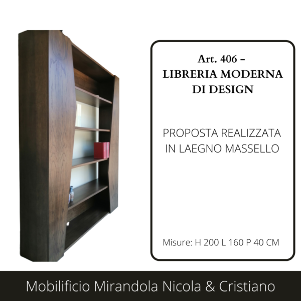 libreria wengè moderna di design realizzata in legno massello noce tanganika di lusso e qualità per il tuo arredo casa