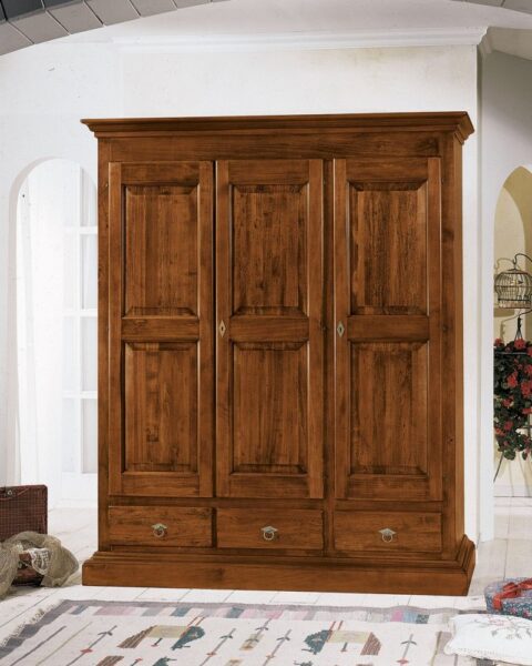 ART. 4512 - ARMADIO NOCE TRE PORTE IN LEGNO MASSELLO - Mobilificio ...